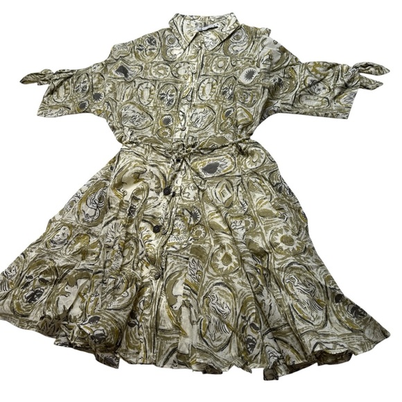 Zara Patterned Shirt Dress Sz S NWT - Picture 2 of 9